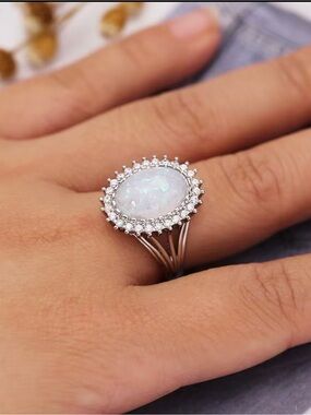 Fire Opal Sterling Silver Statement Ring